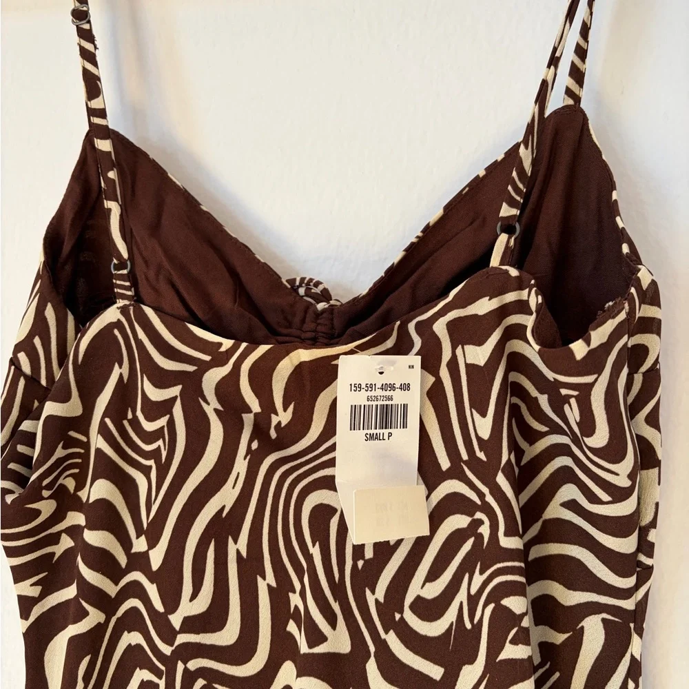 Abercrombie & Fitch Brown Abstract Maxi Dress